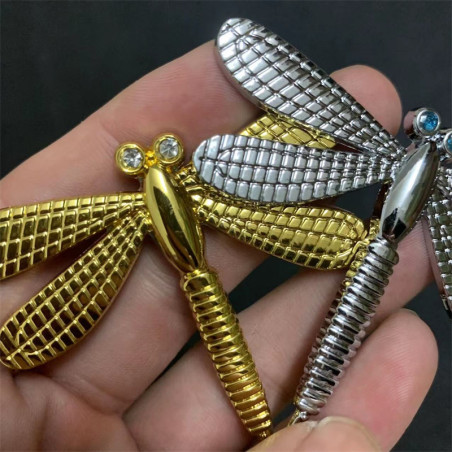 Vue détaillée Autocollant Libellules en Métal pour Voiture en 3D - 5.5 cm x 6.8 cm