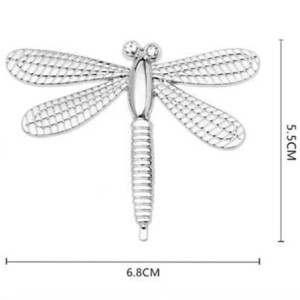 DImensions Autocollant Libellules en Métal pour Voiture en 3D - 5.5 cm x 6.8 cm