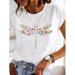 T-shirt libéllule averc mosaïque à motif libellule
