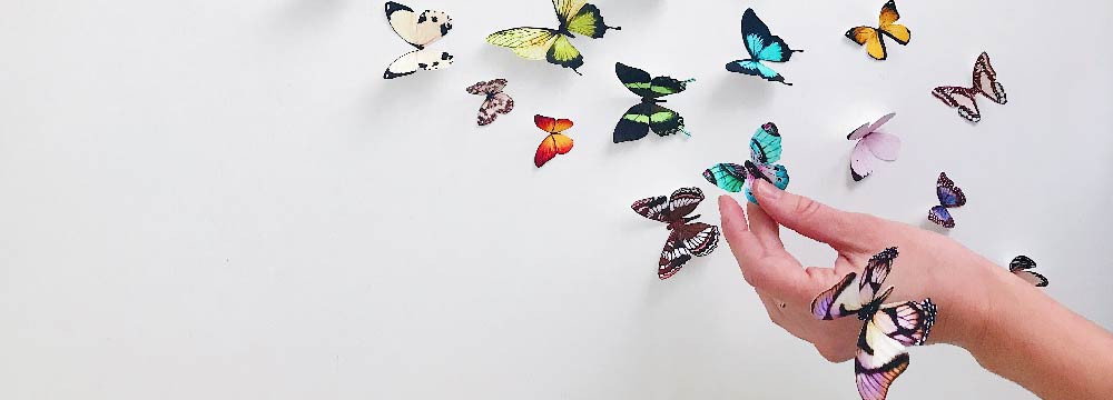 Schmetterling Aufkleber, Natur Sticker und Deko zum Personalisieren