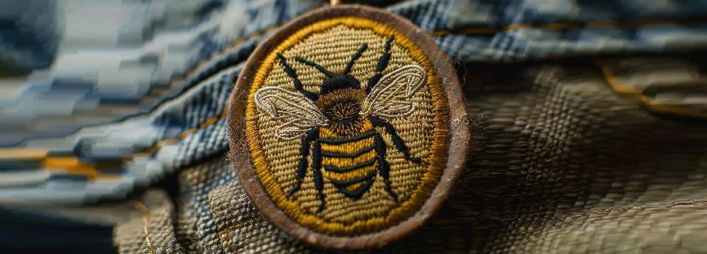Bienen-Aufnaher, zum Aufbugeln und Aufnahen
