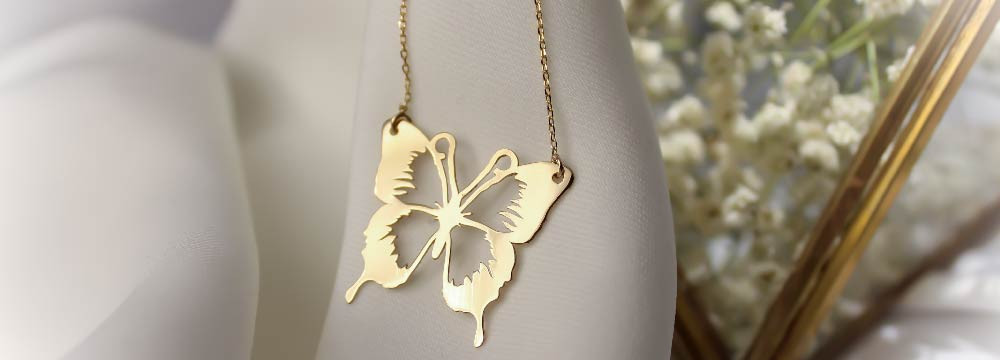Schmetterling Halskette, Natur Anhanger und symbolischer Schmuck
