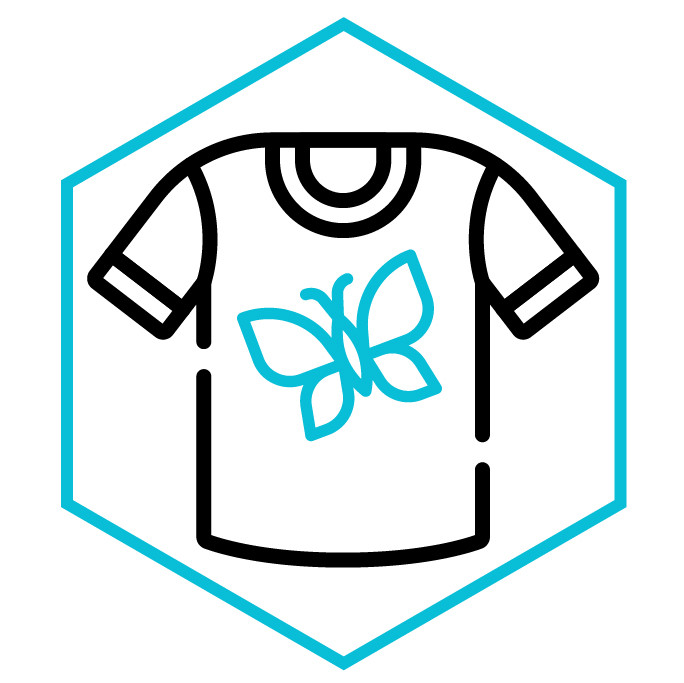 Kategoriesymbol T-Shirt Schmetterlinge