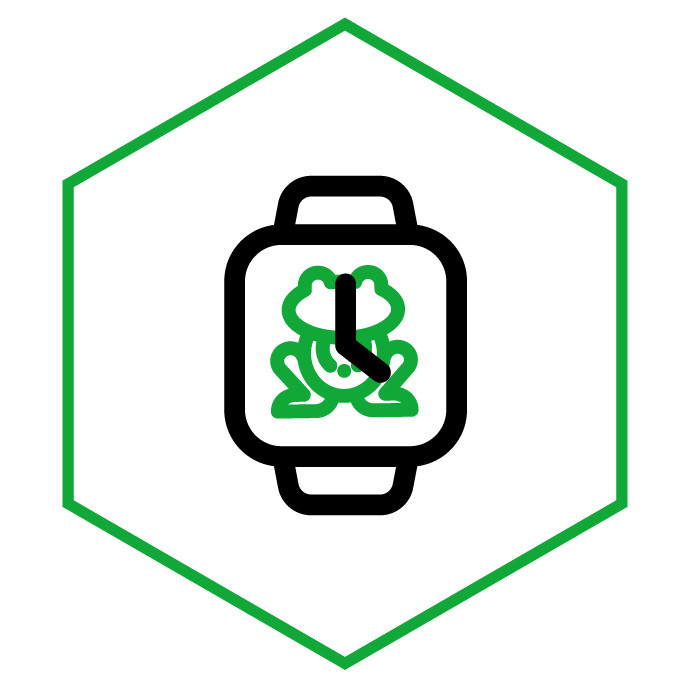 Kategoriesymbol Frosch Uhr
